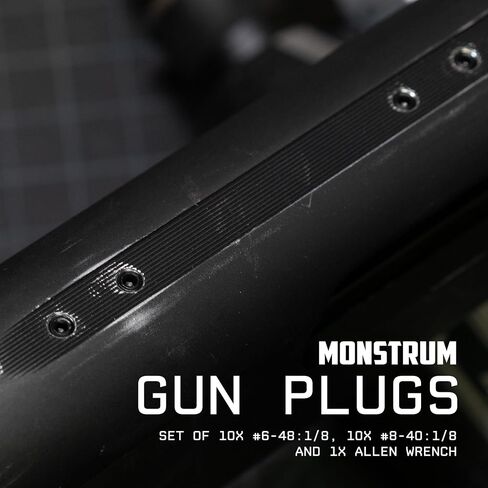 Monstrum Gun Plug Screw Set for Rifle and Shotgun Receivers | Includes Both #6-48 and #8-40 Plug Screws | Compatible Across Most Major Makes and Models in Saudi Arabia