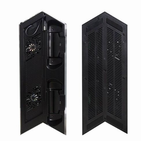 AMAGLE Vertical Stand with 2 Cooling Fan for PS4, Dual Charger Ports Controllers Charging Station and Build-in 3 Port USB HUB for PlayStation 4 PS4 Console Dualshock 4 (Not for PS4 Slim and Pro) in Saudi Arabia
