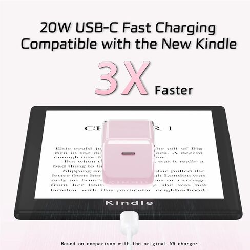 TONIWA 20W Pink Fast Charger Compatible with Kindle Paperwhite Signature Edition 32GB-11th 12th, Kindle Paperwhite 16GB-11th 12th (2021 & 2024 Release) with 6FT USB Type-C Charging Cable in Kuwait