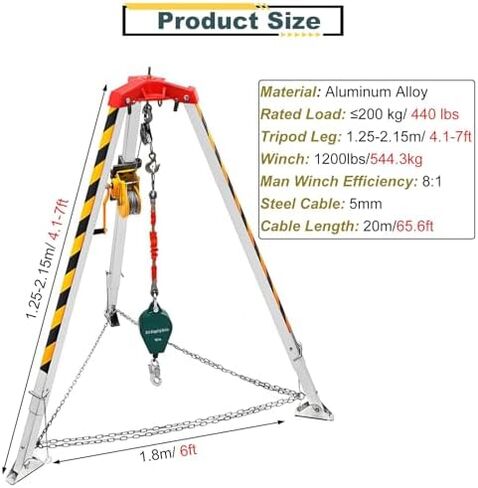 HeavyDuty Rescue Tripod for Confined Spaces Emergency Fire Tripod Kit Sturdy Scaffold Tripod for Rescue Operations and Safety HighStrength Lifeline Support System. in Saudi Arabia