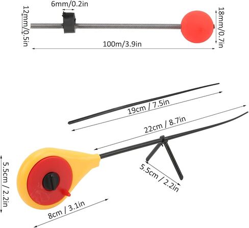 Yellow Mini Ice Fishing Rod with Red Ball Spring Tip for Winter Outdoor Fishing in Saudi Arabia