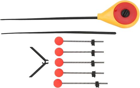 Yellow Mini Ice Fishing Rod with Red Ball Spring Tip for Winter Outdoor Fishing in Saudi Arabia