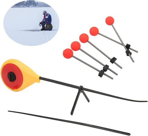 Yellow Mini Ice Fishing Rod with Red Ball Spring Tip for Winter Outdoor Fishing in Saudi Arabia