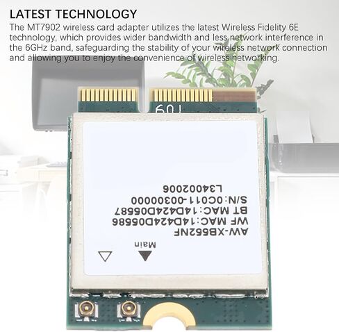بطاقة Estink MT7902 M.2 WiFi 6E، محول شبكة لاسلكي بنطاق 2400 ميجا بت في الثانية مع 5.2 لأجهزة الكمبيوتر المحمول والكمبيوتر المكتبي in Saudi Arabia
