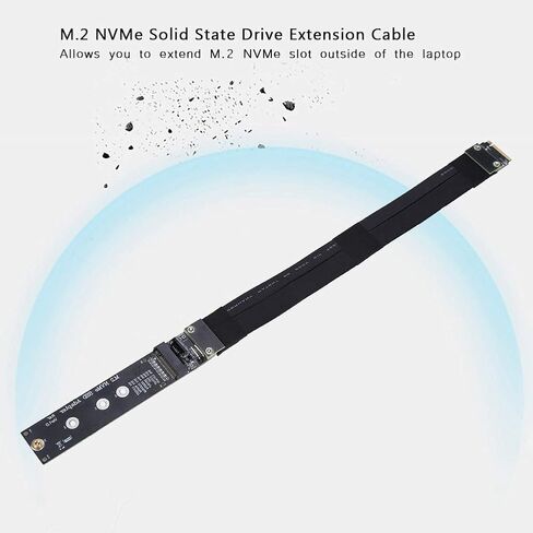 20cm M.2 NVMe SSD Extension Cable, PCI E 3.0 x4 Full Speed Compatible, Material, Durable and Strong, 32Gbps Transmission Rate in Saudi Arabia