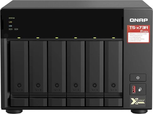 QNAP 6-Bay TS-673A-8G-US (NAS) (Ryzen V1500B, 8GB DDR4, 2X M.2 nVME, 2X 2.5GbE LAN, 2X PCIe x4 Slot, IR, diskless) in Saudi Arabia