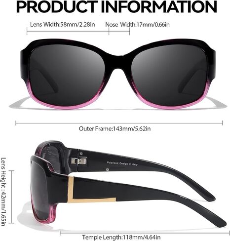 LVIOE Polarized Sunglasses for Women Fashionable Wrap Around Sunglasses with UV400 Protection LS6202 in Saudi Arabia