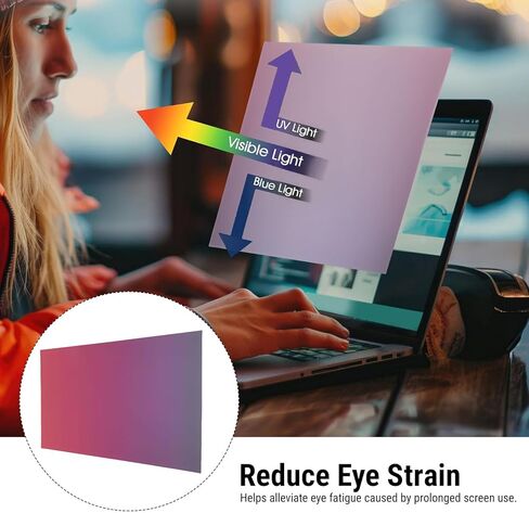 Denash 14 Inch Laptop Privacy Screen Filter, 16:9 Anti Glare Blue Light Proof Adhesive Screen Protector Film, Reduces Eye Strain for Most Laptops in Saudi Arabia