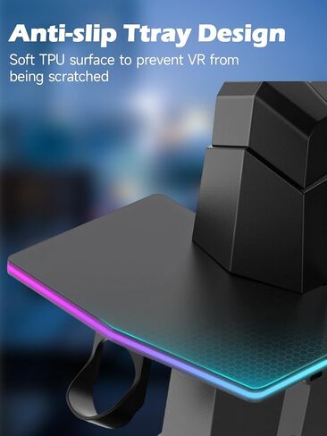 قاعدة شحن متوافقة مع Meta Quest 3s/3/2 أو Quest Pro: محطة شحن عمودية RGB، حامل شحن مزود بـ 14 لون RGB وتعديل السطوع، منفذ شحن من النوع C in Saudi Arabia