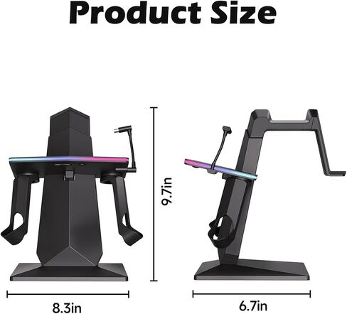 قاعدة شحن متوافقة مع Meta Quest 3s/3/2 أو Quest Pro: محطة شحن عمودية RGB، حامل شحن مزود بـ 14 لون RGB وتعديل السطوع، منفذ شحن من النوع C in Saudi Arabia