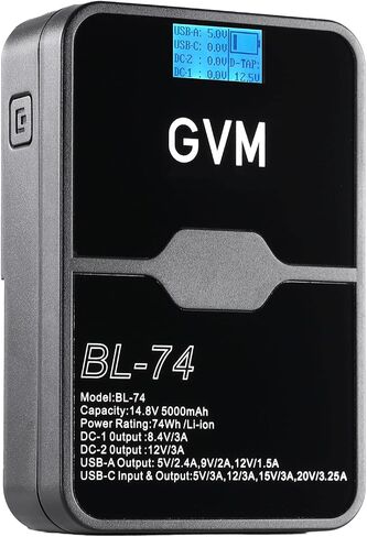 GVM 2 Pack NP-F750/770 Battery and Charger 4400mAh for Sony NP-F975, NP-F960, NP-F950, NP-F930, NP-F770, NP-F750, NP-F550, DCR, DSR, HDR, FDR, HVR, HVL and LED Light in Saudi Arabia