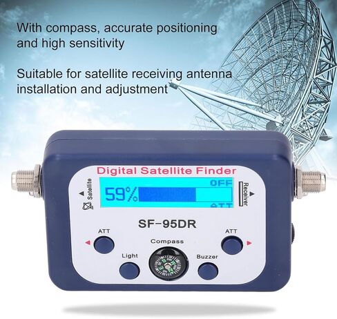 Digital Satellite Signal Finder Meter Portable LCD Display Backlit Microprocessor Controlled Sensitive Detection Tool for Broadcasting Work and Astronomical Observation ABS in Saudi Arabia