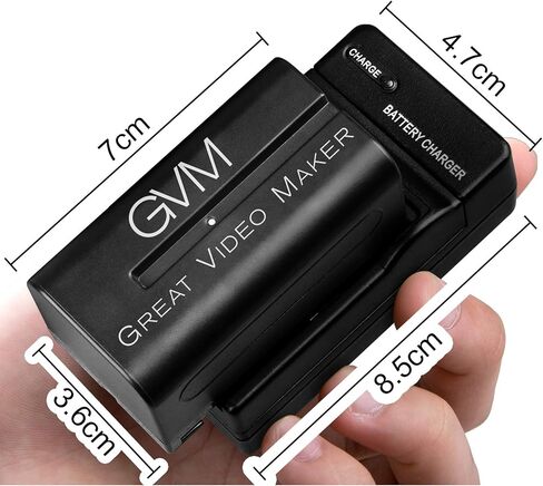 GVM 2 Pack NP-F750/770 Battery and Charger 4400mAh for Sony NP-F975, NP-F960, NP-F950, NP-F930, NP-F770, NP-F750, NP-F550, DCR, DSR, HDR, FDR, HVR, HVL and LED Light in Kuwait