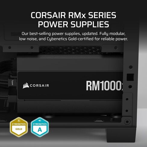 CORSAIR RM1000x Fully Modular Low-Noise ATX Power Supply – ATX 3.1 Compliant – PCIe 5.1 Support – Cybenetics Gold Efficiency – Native 12V-2x6 Connector – Black (Renewed) in Saudi Arabia