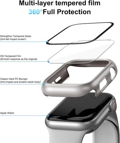6 Pack Case with Tempered Glass Screen Protector for Apple Watch Series 11 (2025) Series 10 42mm, Ultra-Thin Scratch Resistant Full Protective Hard PC Bumper Cover for iWatch 42mm Accessories in Saudi Arabia