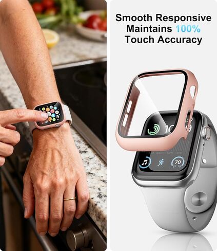 6 Pack Case with Tempered Glass Screen Protector for Apple Watch Series 11 (2025) Series 10 42mm, Ultra-Thin Scratch Resistant Full Protective Hard PC Bumper Cover for iWatch 42mm Accessories in Saudi Arabia