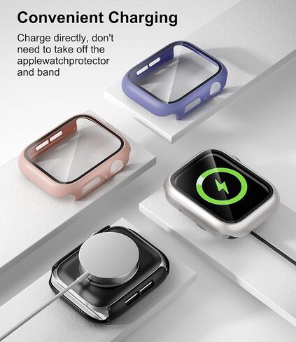 6 Pack Case with Tempered Glass Screen Protector for Apple Watch Series 11 (2025) Series 10 42mm, Ultra-Thin Scratch Resistant Full Protective Hard PC Bumper Cover for iWatch 42mm Accessories in Saudi Arabia