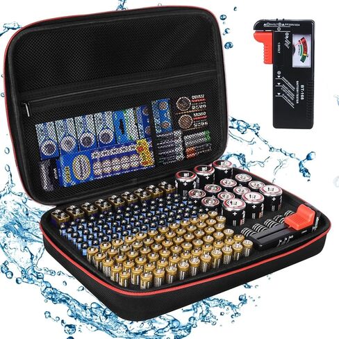 Battery Organizer Storage Holder Case with Tester,Battery Vault Box Container Waterproof Carrying 9V Battery Keeper for Garage Organization Holds 200+ Batteries AA AAA C D (Batteries Not Included) in Saudi Arabia