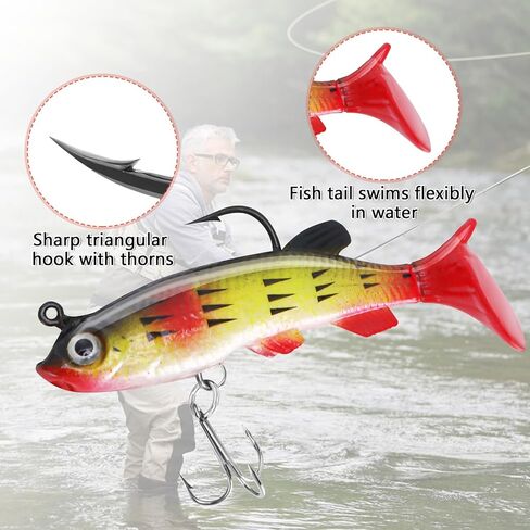 6PCS Swimbait Kit ，Realistic Bait and Surface Bait with Realistic 3D fisheye and Multi Joint Swimming Movements, Perfect for Saltwater and Freshwater Fishing Kits in Kuwait