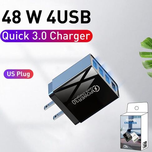 Pro Phone Charger, Mag Volt Pro Phone Charger, 4-Port Wall with Intelligent Temperature Control, for All Phones (Black*2PCS) in Saudi Arabia