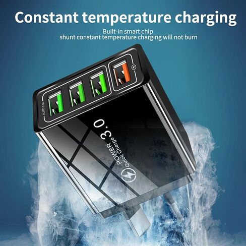 Pro Phone Charger, Mag Volt Pro Phone Charger, 4-Port Wall with Intelligent Temperature Control, for All Phones (Black*2PCS) in Saudi Arabia