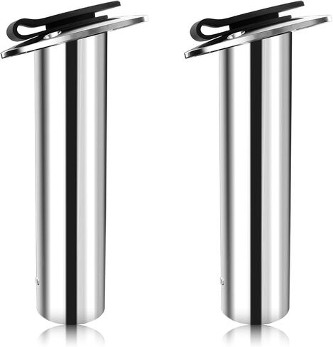 Fishing Rod Holder 2 Pack, 316 Stainless Steel 15/30/90 Degree Rod Holders for Fishing Boat, Flush Mount with Cap, Heavy Duty in Kuwait