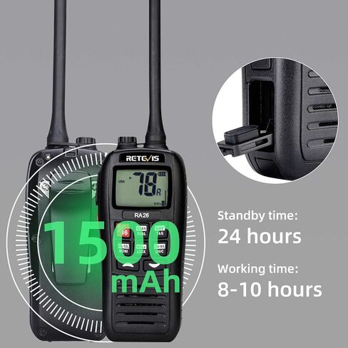 Retevis RM01 Handheld Marine Radio,Marine Two-Way Radios,USB Charging,Floating IP67 Waterproof,NOAA Weather Alert,Ship to Shore Radio for Boats(1 Pack) in Saudi Arabia