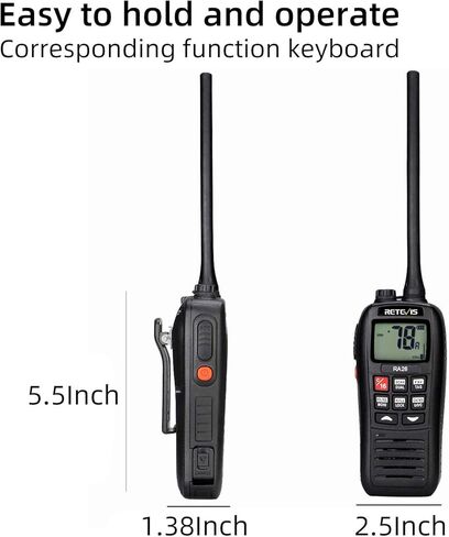Retevis RM01 Handheld Marine Radio,Marine Two-Way Radios,USB Charging,Floating IP67 Waterproof,NOAA Weather Alert,Ship to Shore Radio for Boats(1 Pack) in Saudi Arabia