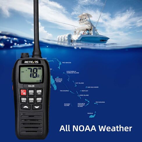 Retevis RM01 Handheld Marine Radio,Marine Two-Way Radios,USB Charging,Floating IP67 Waterproof,NOAA Weather Alert,Ship to Shore Radio for Boats(1 Pack) in Saudi Arabia