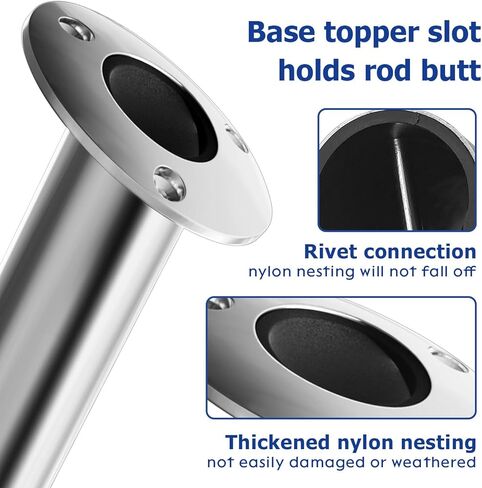 حامل صنارة الصيد 2 عبوة، 316 حامل قضيب من الفولاذ المقاوم للصدأ 15/30/90 درجة لقارب الصيد، حامل فلوش مع غطاء، شديد التحمل in Kuwait