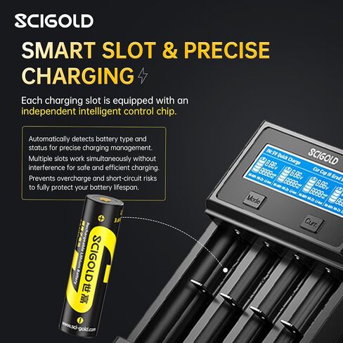 Smart Battery Charger with LCD Display 4A Fast Charging for Rechargeable Li-ion Ni-MH Ni-Zn Batteries Compatible with AA AAA 18650 21700 14500 18350 18700 RCR123 in Saudi Arabia