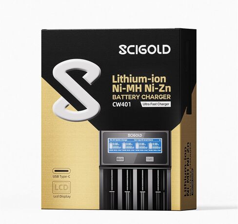Smart Battery Charger with LCD Display 4A Fast Charging for Rechargeable Li-ion Ni-MH Ni-Zn Batteries Compatible with AA AAA 18650 21700 14500 18350 18700 RCR123 in Saudi Arabia