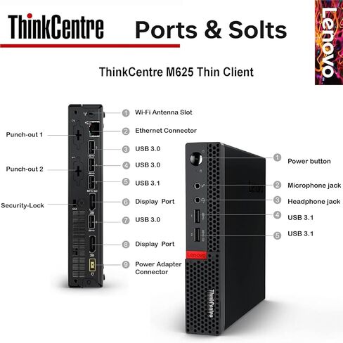 Lenovo ThinkCentre Mini Business Desktop, Ultra-Quiet Design, Dual-4K Monitor Support, 16GB Memory, 1TB PCIe SSD, AMD Dual-Core Processor, USB-C, Wi-Fi, RJ-45, Bluetooth, KB & Mouse, Windows 11 Pro in Saudi Arabia