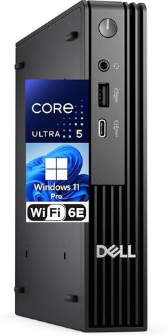 كمبيوتر سطح المكتب Dell Pro Micro، Intel Ultra 5-235T (Beats i7-13700-t)، ذاكرة وصول عشوائي 64 جيجابايت، 2 تيرابايت NVMe SSD، AX WiFi، بلوتوث، USB-C، HDMI، DisplayPort، Windows 11 Pro w/AI Copilot - استبدل سلسلة Optiplex in Kuwait