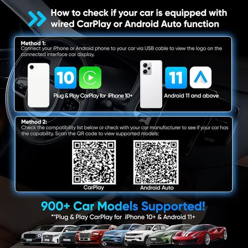 محول Carplay اللاسلكي لأجهزة Apple iPhone وAndroid Auto، يحول CarPlay السلكي إلى لاسلكي، دونجل تشغيل السيارة الصغير مع USB A/C للسيارات 2018+ مع Carplay سلكي مدمج، اتصال تلقائي، بدون تأخير in Saudi Arabia