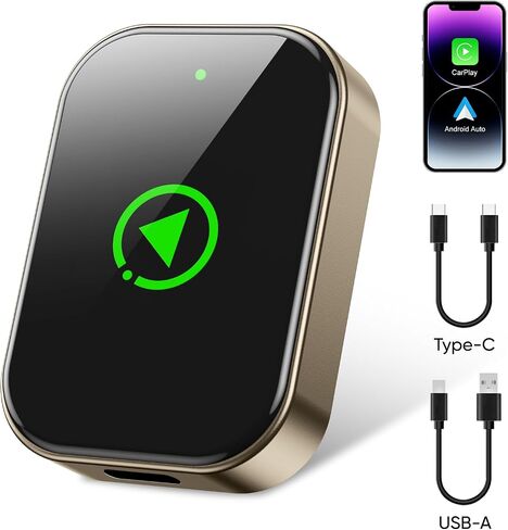 محول Carplay اللاسلكي لأجهزة Apple iPhone وAndroid Auto، يحول CarPlay السلكي إلى لاسلكي، دونجل تشغيل السيارة الصغير مع USB A/C للسيارات 2018+ مع Carplay سلكي مدمج، اتصال تلقائي، بدون تأخير in Saudi Arabia
