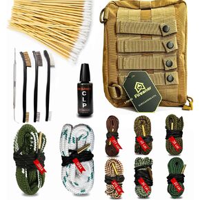 Basics Bore Gun Cleaning Kit with Bore Cleaner, 100 Cotton Swabs & Compact Storage Box - Universal Fit for Firearm Maintenance in Saudi Arabia