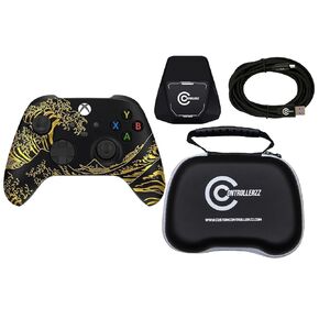 Custom Controllerzz Controller Bundle – Includes Custom Wireless Controller for Xbox Series X/S, Xbox One, PC & Braided USB-C Cable, Controller Stand, & Universal Protective Case in Kuwait