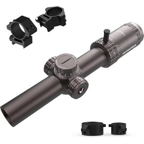 VICTOPTICS 1-6x24 30 مم أنبوب المستوى البؤري الثاني Riflescope مضيئة باللونين الأحمر والأخضر MIL شبكاني LPVO نطاق بندقية صفر إعادة ضبط قفل البرج مع حلقات نطاق ويفر للصيد التنافسي التكتيكي in Kuwait