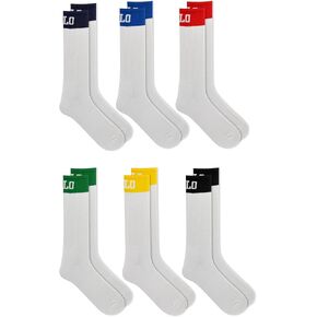 POLO RALPH LAUREN 6-Pack Men's Marled Athletic Crew Socks, Charcoal,10-13 in Saudi Arabia