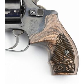 Altamont - S&W J Round Revolver Grips - Boot - Real Wood Gun Grips fit Smith & Wesson J Frame Round Butt .38 Special and 9mm Revolvers - Made in USA in Saudi Arabia