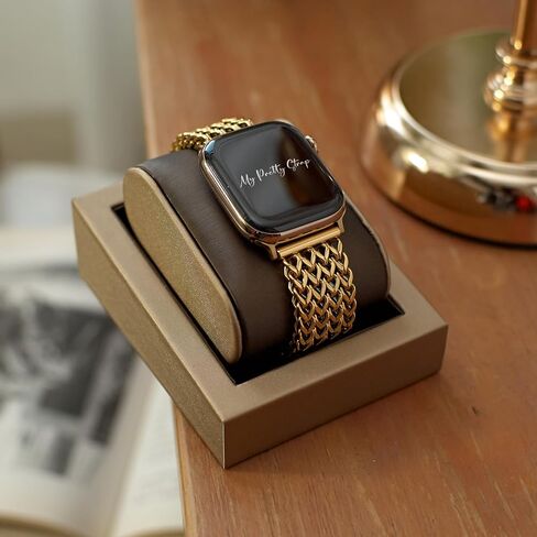 حزام My Pretty - حزام متوافق مع ساعة Apple Watch، حزام بديل من الفولاذ المقاوم للصدأ لساعة iWatch - سهل تغيير الحجم، لا حاجة لأي أداة، يناسب معظم المعصم - السلسلة 1-11، SE وUltra in Kuwait