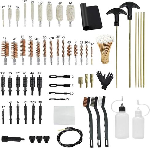 Universal Gun Cleaning Kit of TactiClean for All Caliber Shotguns Rifles and Pistols Cleaning Kit with Brass Rods and Portable Case, Hunting Gun Cleaning Accessories for Men in Saudi Arabia