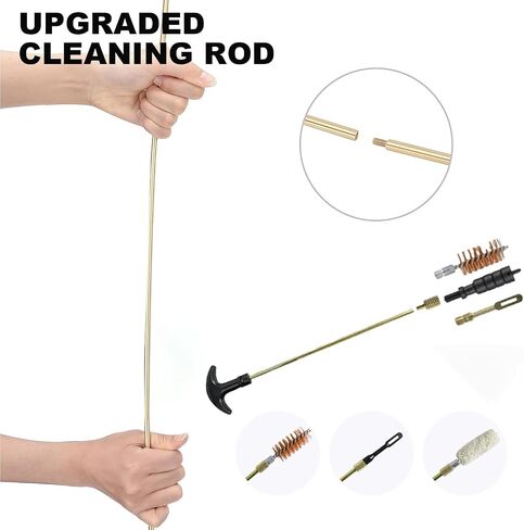 Universal Gun Cleaning Kit of TactiClean for All Caliber Shotguns Rifles and Pistols Cleaning Kit with Brass Rods and Portable Case, Hunting Gun Cleaning Accessories for Men in Saudi Arabia