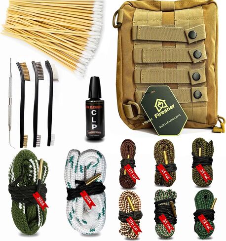 Basics Bore Gun Cleaning Kit with Bore Cleaner, 100 Cotton Swabs & Compact Storage Box - Universal Fit for Firearm Maintenance in Saudi Arabia