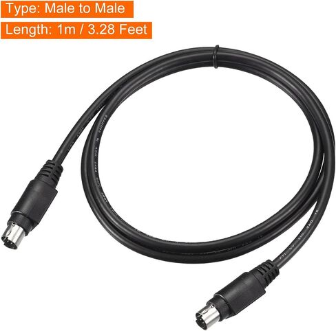 PS/2 Mouse and Keyboard Extension Cable 6 Pin 3.28 Feet Male to Male for PC,Black in Saudi Arabia
