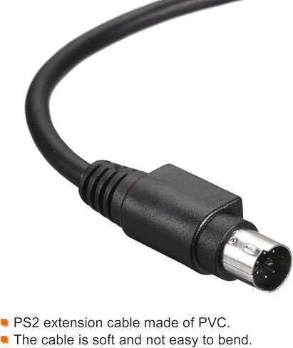 PS/2 Mouse and Keyboard Extension Cable 6 Pin 3.28 Feet Male to Male for PC,Black in Saudi Arabia