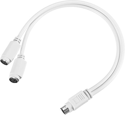 PS/2 Adapter Y Cable MDIN6 1.08FT PS/2 Male to Dual Female Converter Connector Adapter for Industrial PC Computer Keyboard and Mouse,Black in Saudi Arabia