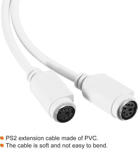 PS/2 Adapter Y Cable MDIN6 1.08FT PS/2 Male to Dual Female Converter Connector Adapter for Industrial PC Computer Keyboard and Mouse,Black in Saudi Arabia