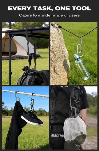 KEEPO LINK 3-in-1 EDC Titanium Carabiner Keychain Clip with Measuring Ruler, 180° Folding Purse Hook for Table & Outdoor Use, OLL01 in Kuwait